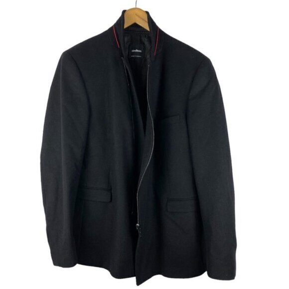 Strellson Black Wool Full Zip Lined Mock Collar Blazer Jacket EU 52 - Picture 2 of 12